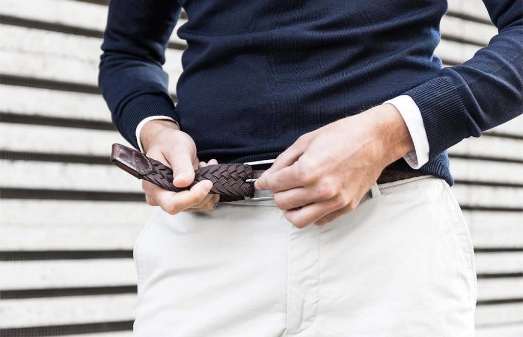 Highbuckle riem zonder gaatjes met verstelbaar kliksysteem voor perfecte pasvorm